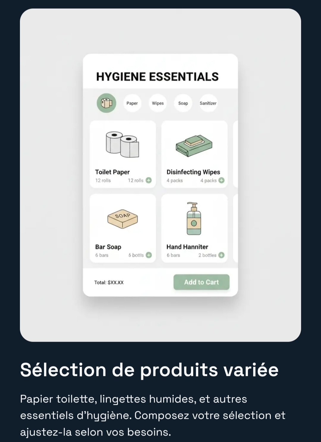 Product selection interface